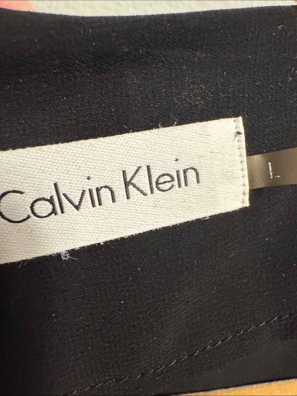 Calvin Klein Black Draped Open-Front Women's Shear Blazer - Picture 2 of 5